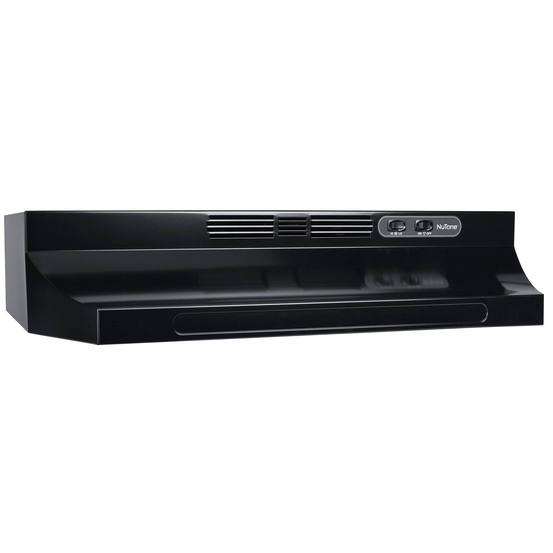 e218dc24a73359a6e5c49ec486f20e4b902f26f3cc945abc799ee2608558cc50.jpg Nutone RL6200 24 in. Ductless Under Cabinet Range Hood with Light in Black - Image 1