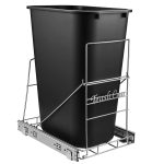 TERMATH Pull Out Trash Can Under Cabinet, Kitchen Adjustable Sliding Waste Bin Shelf, Roll Out Garbage Can Holder Frame, Trash Can Not Included