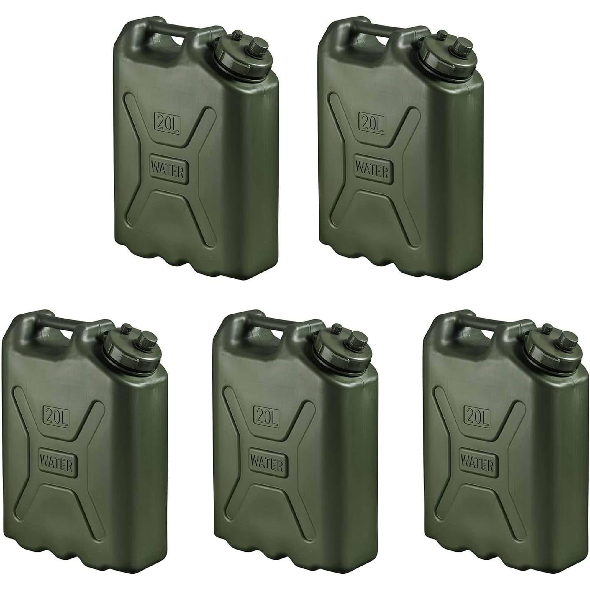e251604f9246985e18ae9a935580e05b07b0f47bad35c56394d41bbf9fdd8753.jpg Scepter BPA Durable 5 Gallon 20 Liter Portable Water Storage Container (5 Pack) - Image 1