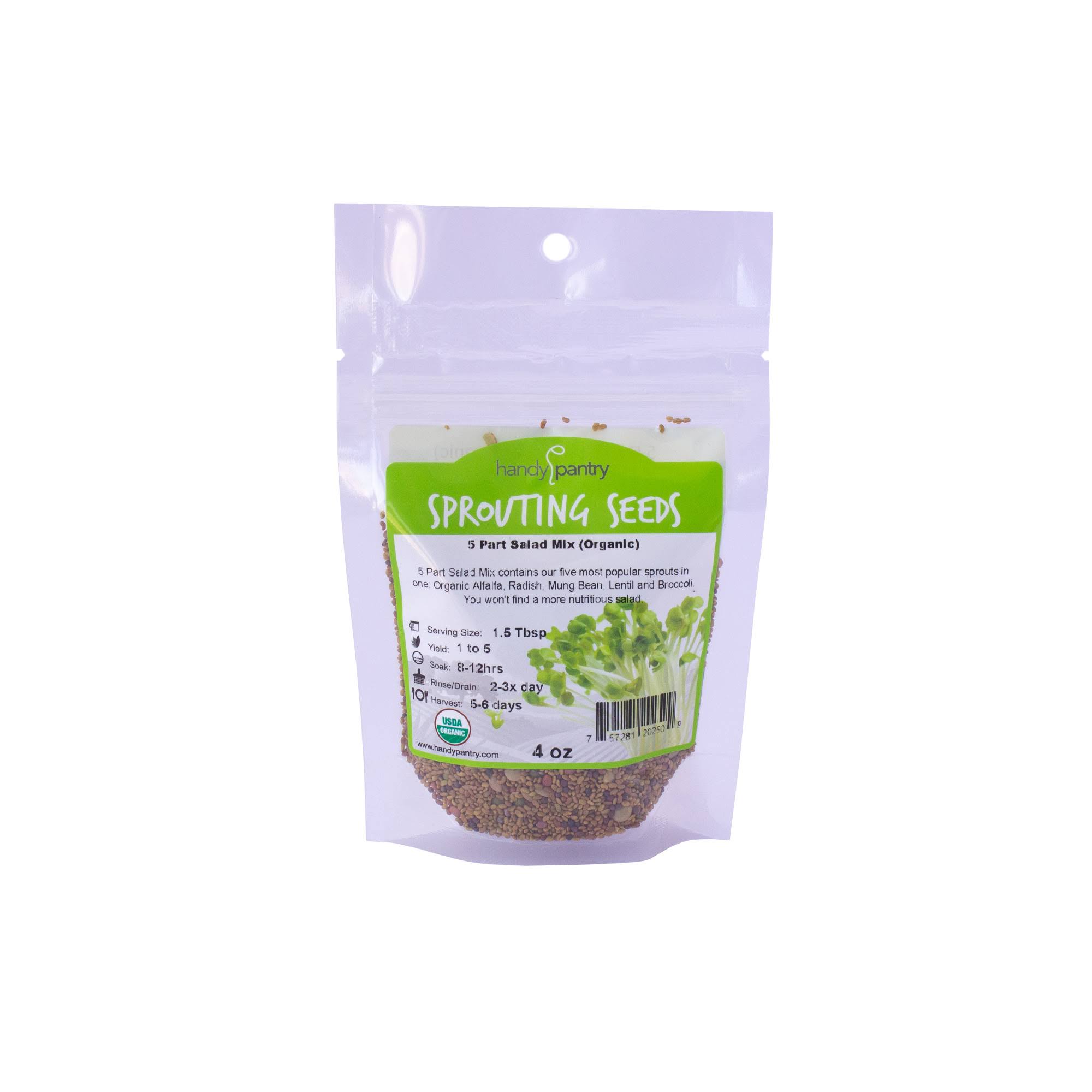 e25bd5e80d9f4dde21e5be17693ef5f25bfcb54583bd6ad95d7931652503554c.jpg Handy Pantry Organic 5 Part Salad Mix - 4 oz pouch - Image 1
