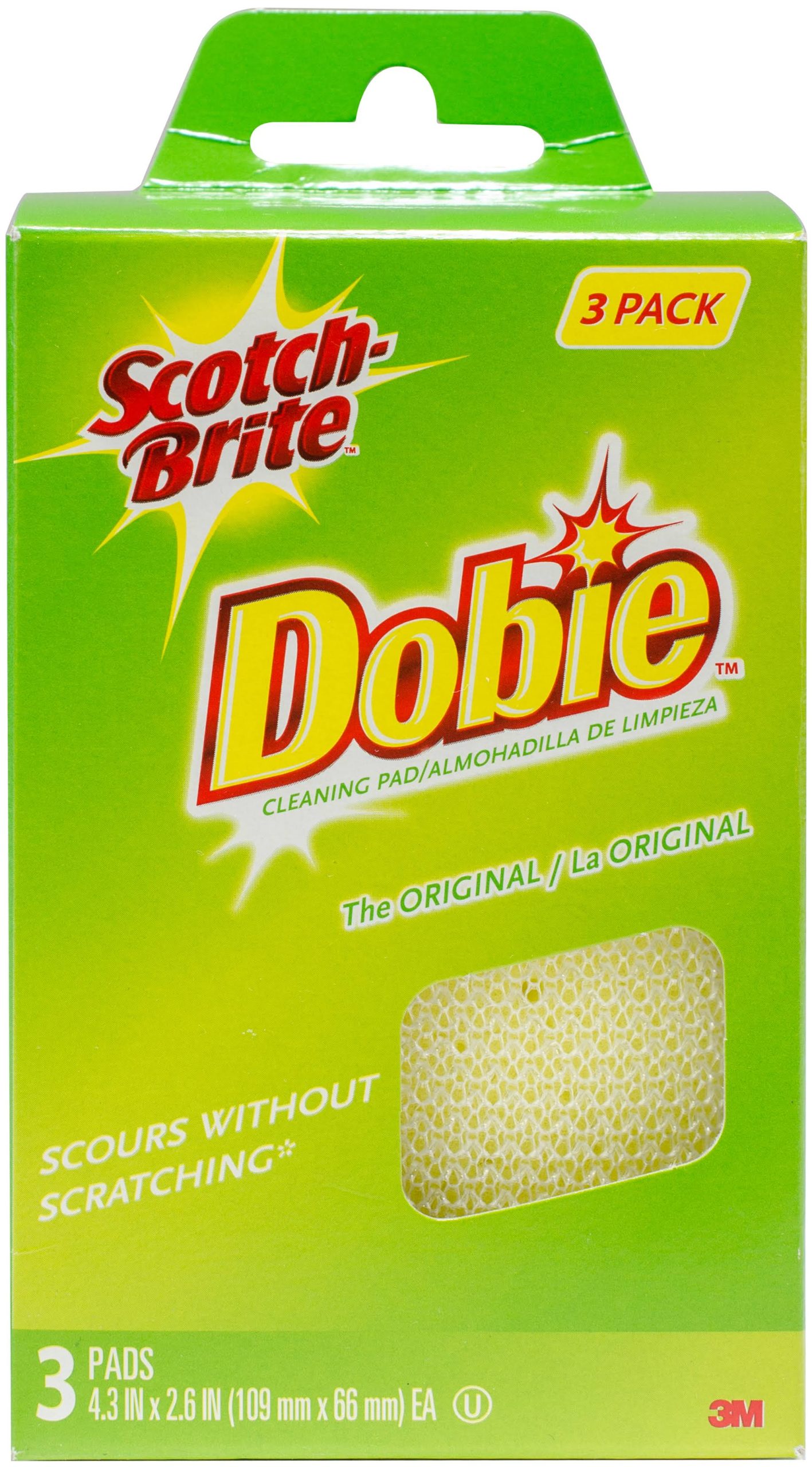 e26978efa538afdd42820c92b3f607f53d8aef1b5751b266cdbc43d2761b2152.jpg Scotch Brite Dobie Cleaning Pads - 3 pack - Image 1