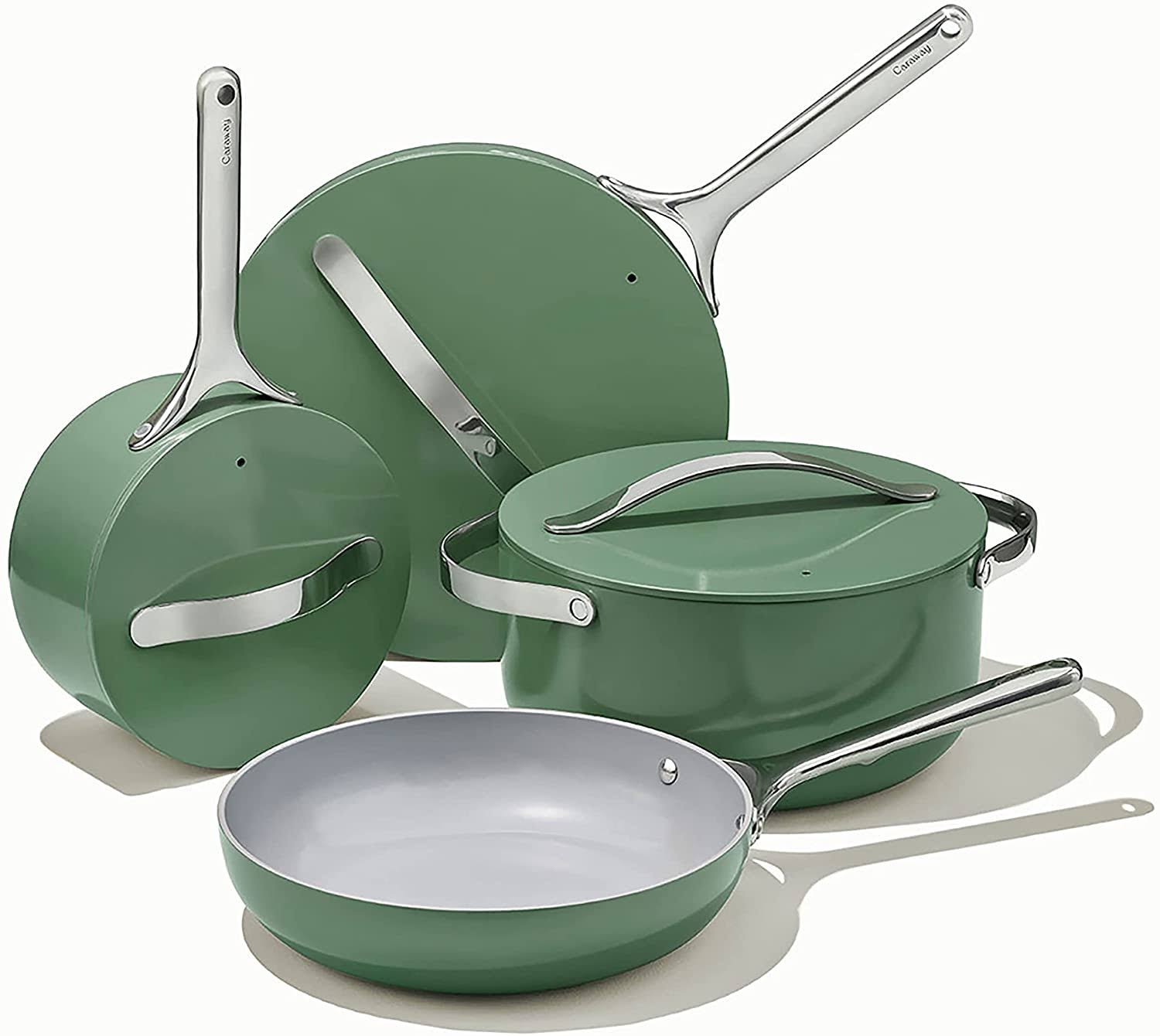 e26ed8a99163ca8bf6d1ddf326279c223d2cba9dbca740c228010acb6494d501.jpg Caraway Non-Toxic Ceramic Non-Stick Cookware 7-Piece Set - Sage - Image 1