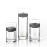 Yummi Set of 18 Floating Candles and Cylinder Vases - Gray