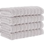 Brampton Turkish Cotton Hand Towels - 4 Pieces Platinum
