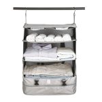 S3 The Brand Stow and Go Suitcase and Travel Luggage Organizer. A Portable Hanging Closet for Easy Garment Packing and Clothes Shelves Organization S