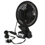 Auto Drive 12 Volt 6" Car Clip-On or Dash Mount Fan, Black