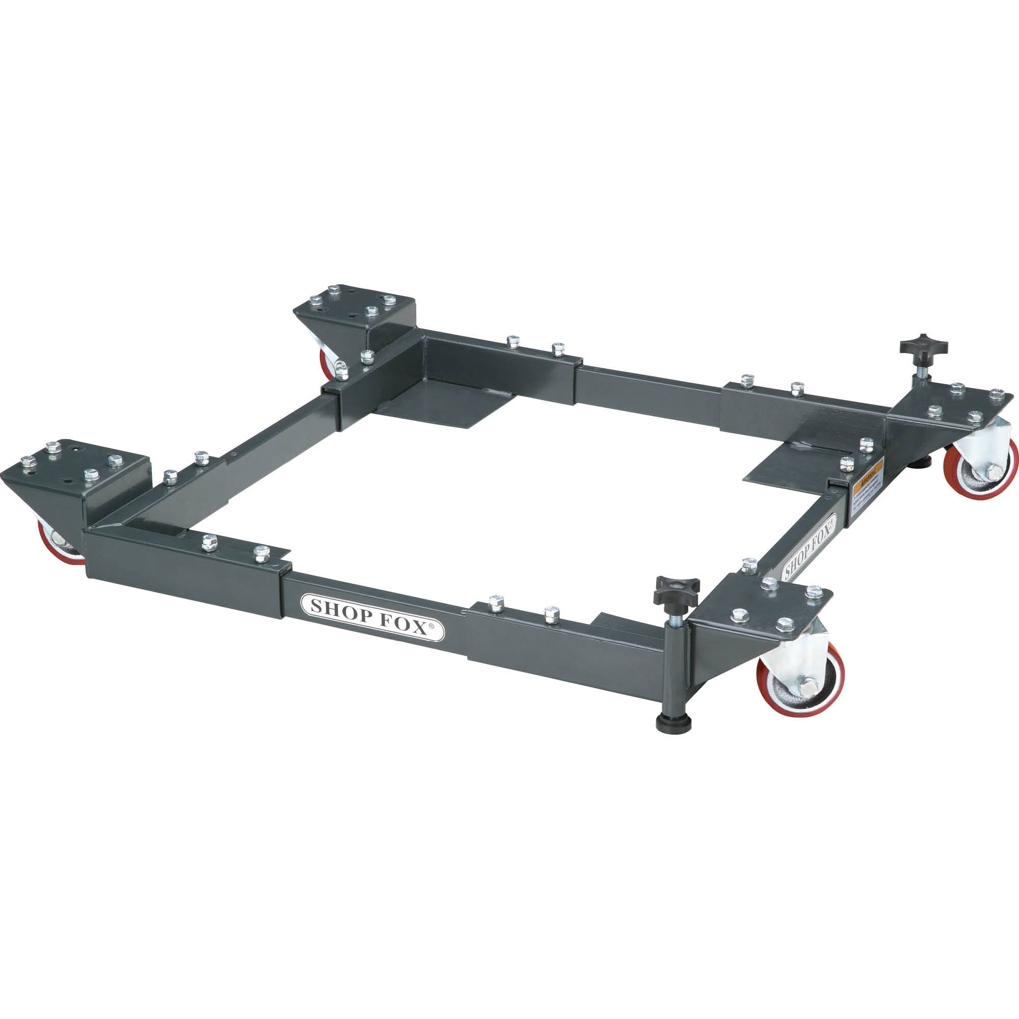 e2f567146834a88a6b0fa5aa9e5561df0fc469e7baf8c3046f9dedc4a1b70613.jpg Shop Fox D2057A Adjustable Mobile Base - Heavy-Duty - Image 1