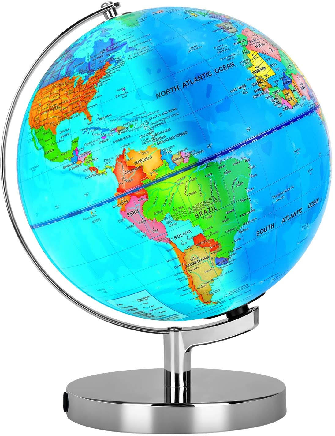 e2f815f9dc653d35c0d6db71c5362430123c2db916d0a3d35b5d817adcca10f3.jpg POOCCI Illuminated World Globe for Kids with Rewritable Colorful Easy-Read High Clear Globe, Illuminates Educational Interactive Globe Stem Toy, Light - Image 1