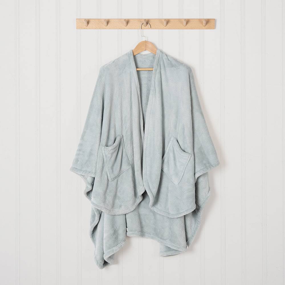 e302b4ee8795578860e1d8852ef14e0aac2435f43ddd84c240e1c41616f75adb.jpg PrimaLush Cape Wrap | Loungewear | Berkshire Blanket and Home Co. Hazy Sky - Image 1