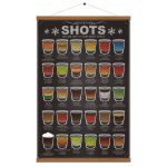 WEROUTE 30 Shots Mixology Canvas Print Poster Cocktail Recipes Infographic Drink Designed Bar Pub Themed Kitchen Home Wall Decor 15.7 x 27 inch