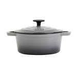 Smith and Clark Cast Iron 3 Quart Round Enamel Dutch Oven - Gray