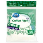 Great Value #2 Cone Coffee Filters, 100 Count