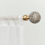 Exclusive Home Anastasia 1" Curtain Rod and Finial Set, Gold, Adjustable 36"-72"