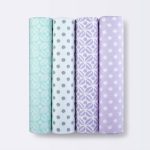 Flannel Baby Blankets Two by Two 4pk - Cloud Island Gray (Purple)