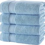 Nova Luxury Linen - Hotel Quality Turkish Towel Set for Bathroom (4 Pcs Washcloth Set, Sky Blue)