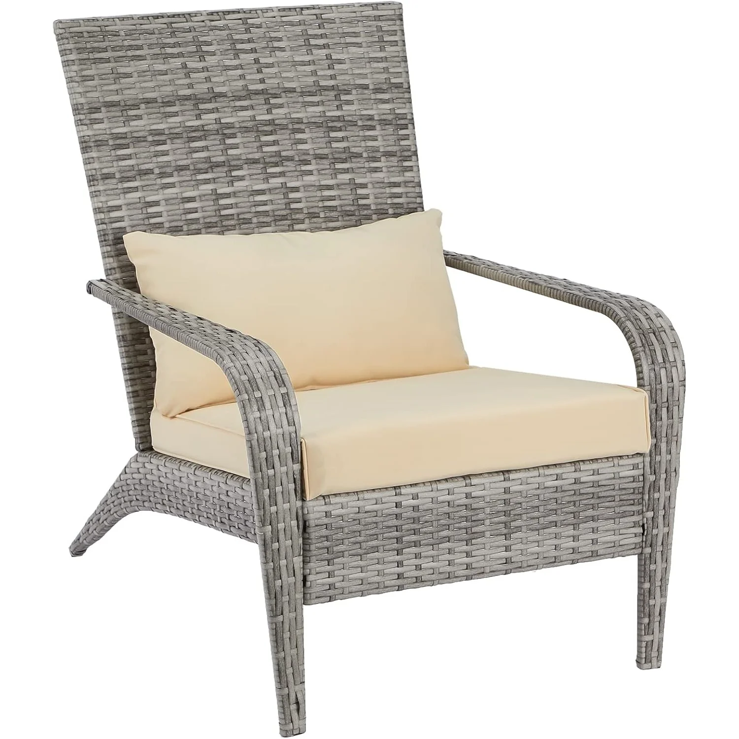 e34935151436161e280ce3639499916042a09bbb02247a2be2a7091b4bab4ad8.webp AECOJOY Patio Adirondack Wicker Chair, Outdoor Coconino Chair with Cushion and Pillow - Image 1