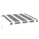 AECOJOY 10'×8' Manual Retractable Awning Sun Shade, Patio Awning Canopy
