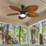 Wedealfu Inc Moasis 52 inch Palm Leaf Ceiling Fan with Light Tropical Style with Remote Brown Blades