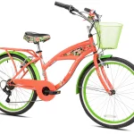 24" Island Life Multi Speed Girl'S Bike, Coral/Green