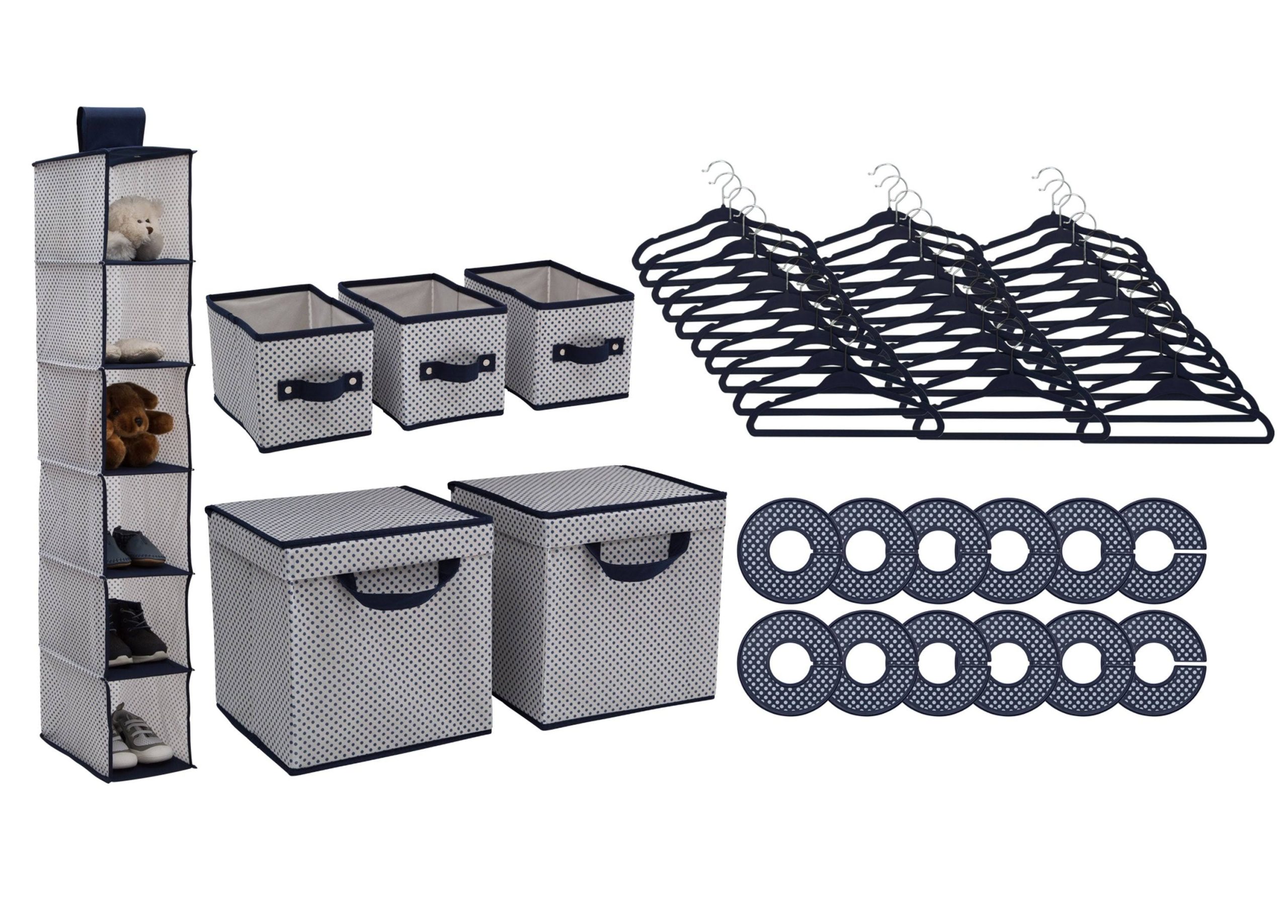 e3a654e78c526d2df51d60155b77d29bc9395a96b93b89e004829d2f8b3ae5f3.jpg Delta Children 48 Piece Nursery Storage Set Navy (417) - Image 1