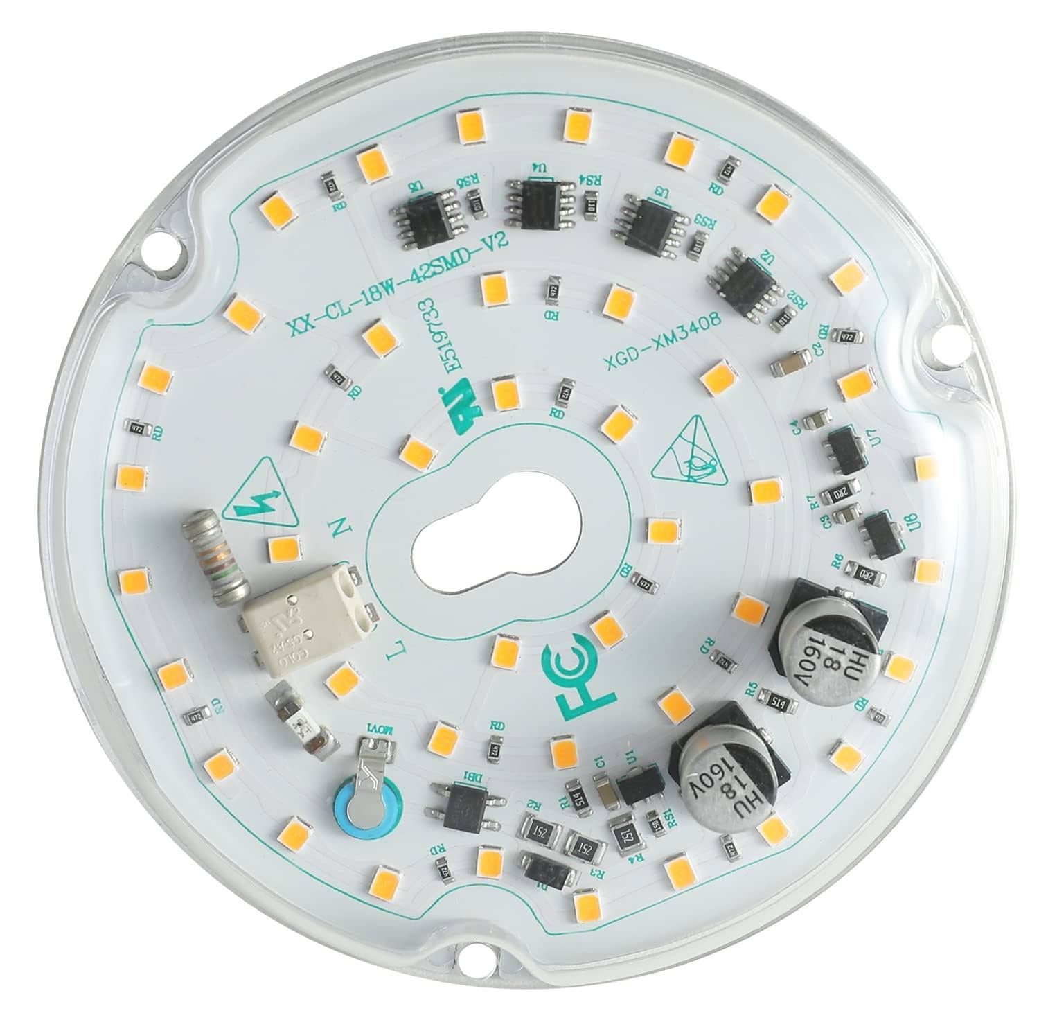 e3b22dc7ff8d574803c4adea48a2e23029942af3743449e3ddece813ff638065.jpg Ledytech 3.93'' Retrofit Light Kit for Ceiling Flush Light Ceiling Fan Light Replacement Panel PCB 18W 3000K 6000K 1800Lm 120V CRI90 Dimmable (warm - Image 1