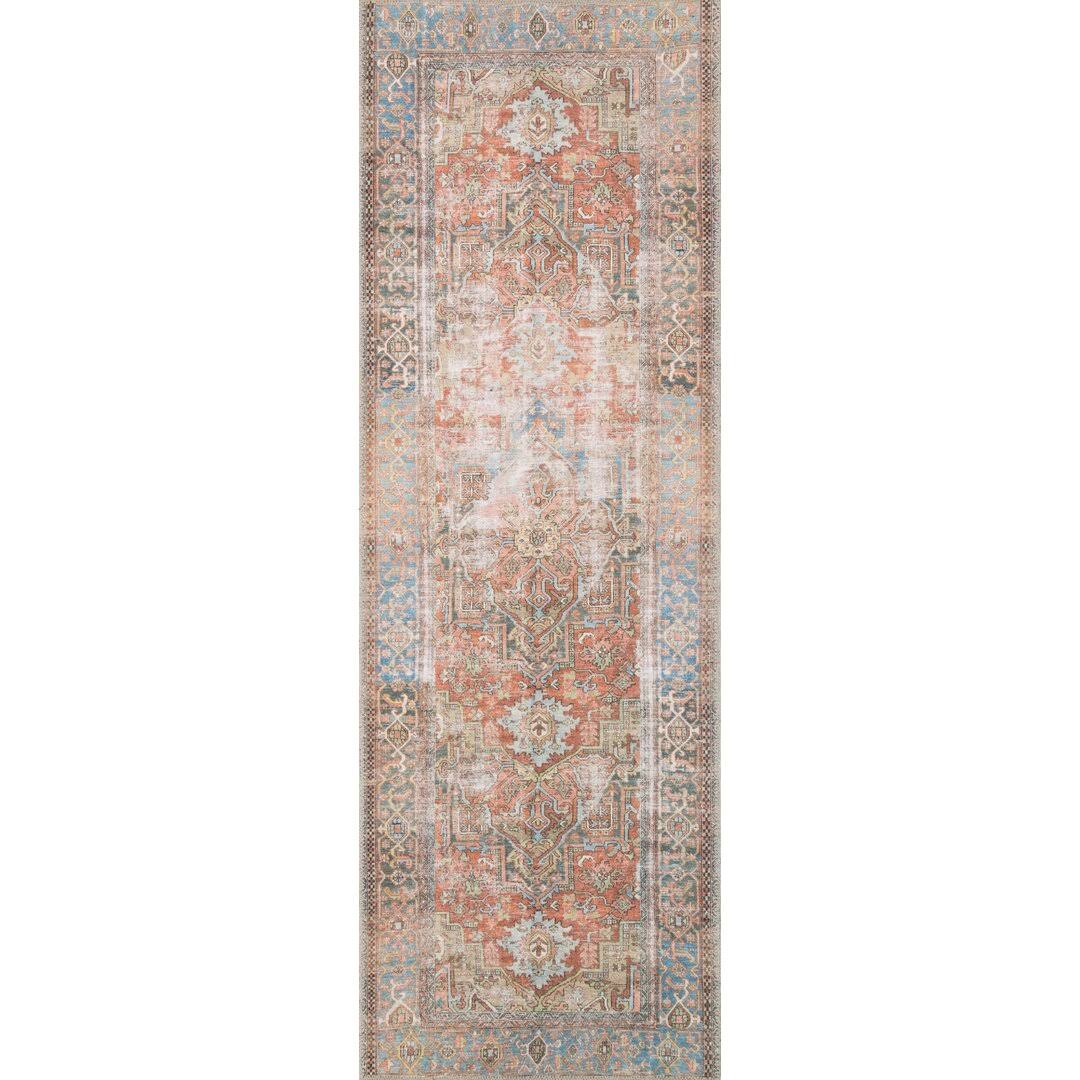 e3bdc70d56acf8fdde75bfa787861c7efbe16e414a1ffa35ae27f50405fc55c4.jpg Skye Oriental Terracotta Area Rug Bloomsbury Market Rug Size: Rectangle 2'6" x 7'6" - Image 1