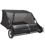 VEVOR Tow Behind Lawn Sweeper 44 inch, 25 Cu. ft Large Capacity Heavy Duty Durable Leaf & Grass Collector with Adjustable Sweeping Height, Dumping