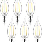Sigalux Candelabra LED Light Bulbs Dimmable, E12 40 Watt Chandelier Light Bulbs, CA10 Flame Tip Candle Light Bulbs, 5000K Daylight, E12 LED Bulb for