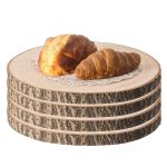 Vintiquewise Home Decor Natural Wooden Bark Slice Tray Large Rustic Table Charger Centerpiece, Set of 4