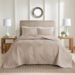 510 Design Oakley 3 Piece Reversible Bedspread Set Khaki King/Cal King