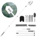 ZZ LAZYCOTTAGE Shower Scrubber Cleaning Brush with Long Handle, 57" Tub and Tile Grout Scrub Brush, Detachable Stiff Bristles Baseboard Cleaner Brush