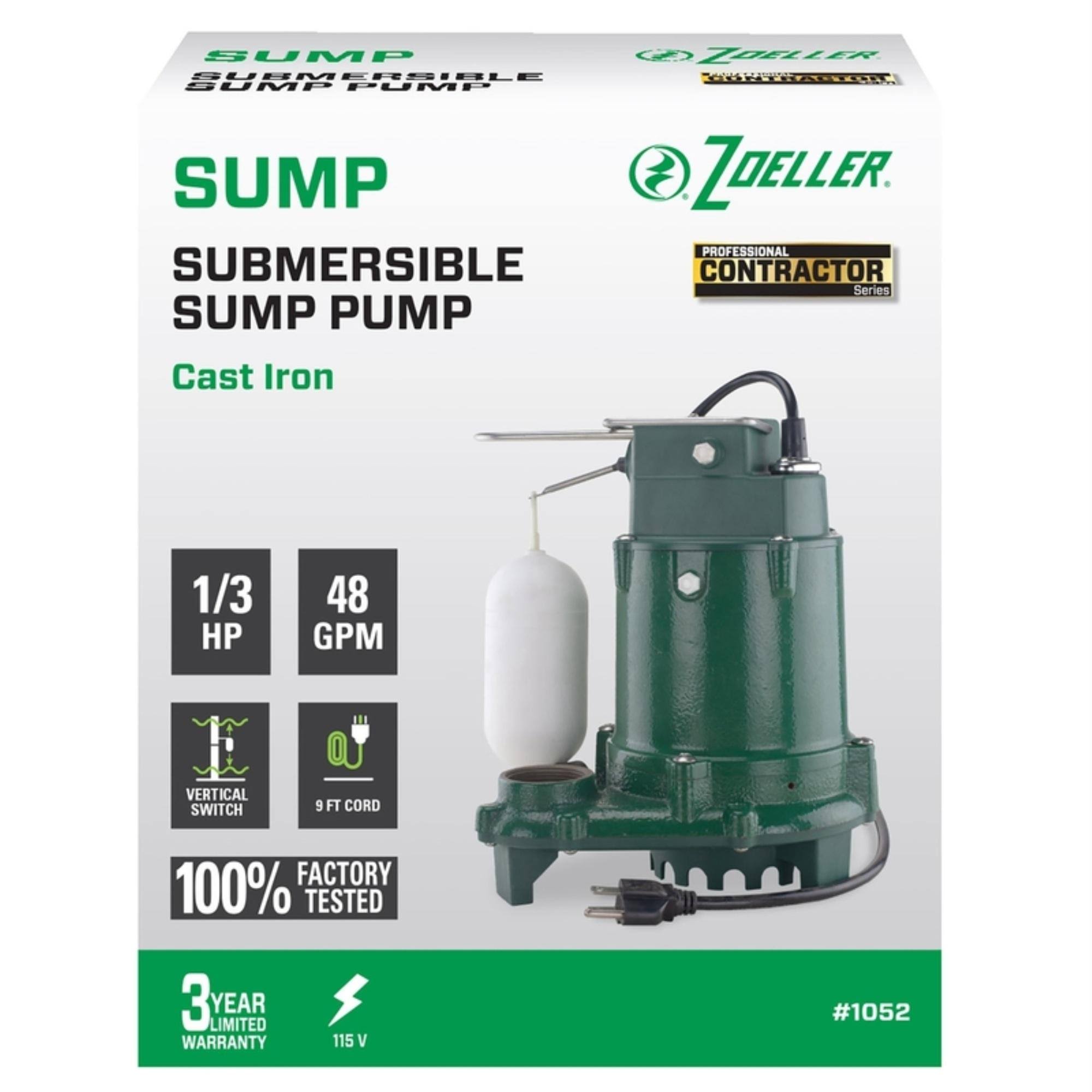 e4413054234631bc96e0123160da75e48b0c82c36d10d13bfb95340b4286552f.jpg Zoeller 0.33-HP Cast Iron Submersible Sump Pump - Image 1