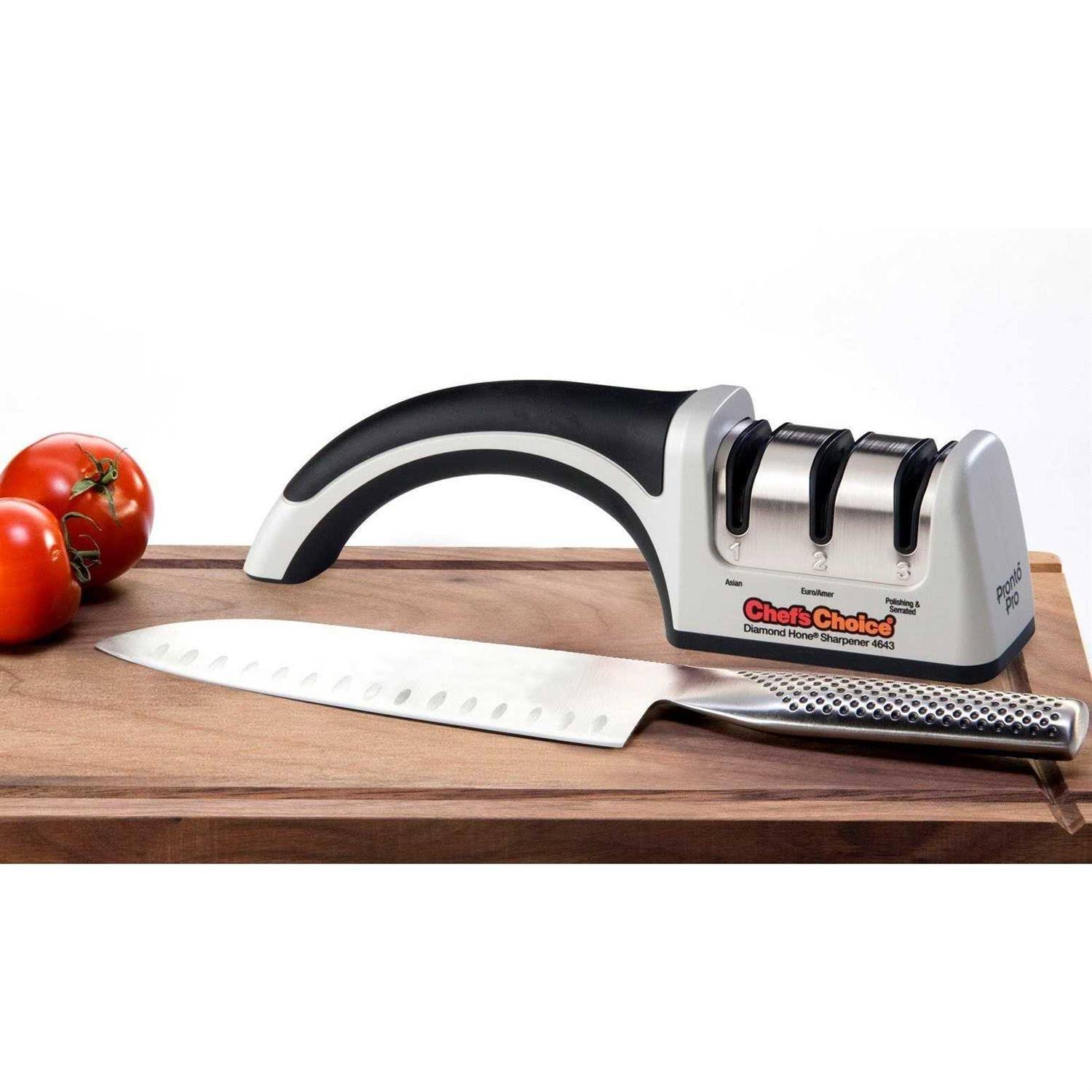 e446ebac41c0a2539d305594d03f340195a7ee50c37f3acd18579c6859cb4c0b.jpg Chef's Choice 4643 Pronto Pro Manual Diamond Hone Knife Sharpener New - Image 1