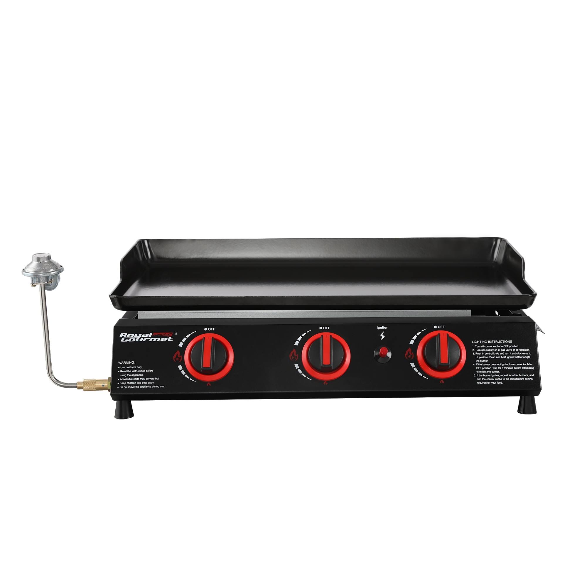 e45369da56c64c4801bc33a39473b52b6ffec92bafbb93b86128dac4bc099e5b.jpg Portable Griddle: Royal Gourmet PD1303A 3-Burner Gas Grill - Image 1