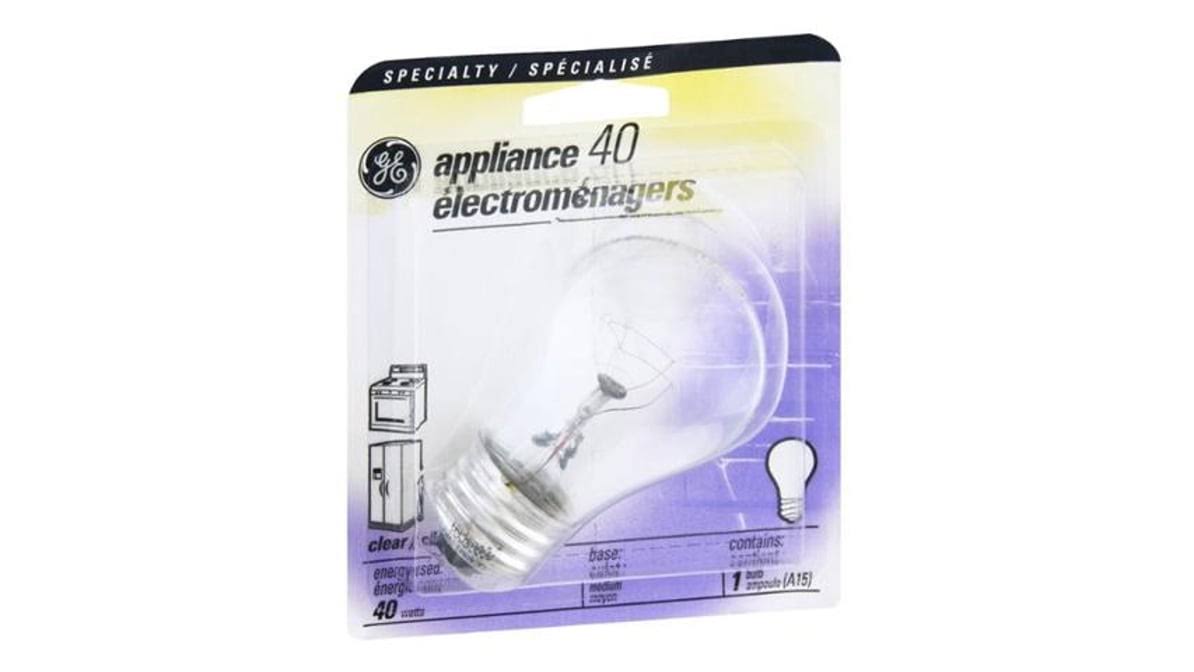 e4638a1c83f23671e7f3c2c85548635846f4f126da58b524319987f528487218.jpg GE Light Bulb, Appliance, Clear, 40 Watts - Image 1