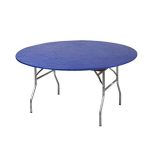 Kwik-Covers 60" Round Fitted Plastic Table Covers, Bundle of 5 (Royal Blue)
