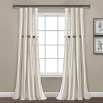 Lush Decor Linen Button Panel Window Curtain - 84", Single, Off-White