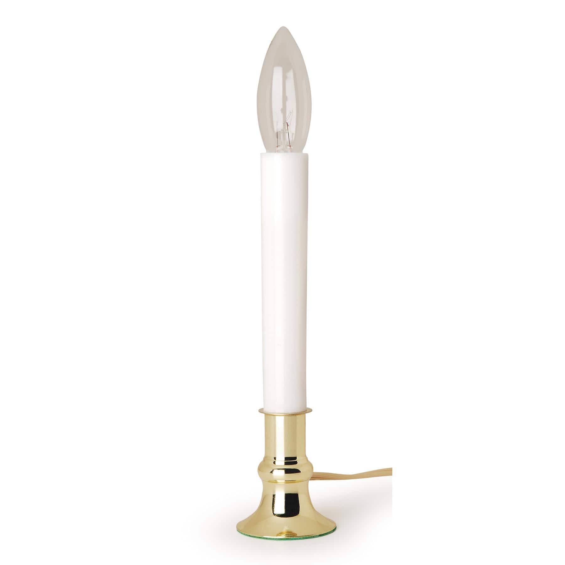 e4b815e37495e5ebebafecb1ec6a056b4072d7e30cfb201788b70357d6176e62-1.jpg 7" Brass Plated Electric Candle Lamp by Celebrate It - Image 1
