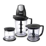Ninja QB1004 Blender/Food Processor with 450-Watt Base, 48oz Pitcher, 16oz Chopper Bowl, and 40oz Processor Bowl for Shakes, Smoothies, and Meal Prep