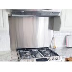 Hqsgdmn 24" by 30" Stainless Steel Stove Backsplash Splatter Guard SP3604 Range Hood Backsplash Wall Shield Metal Panel, Ultra Flat Easy Clean and