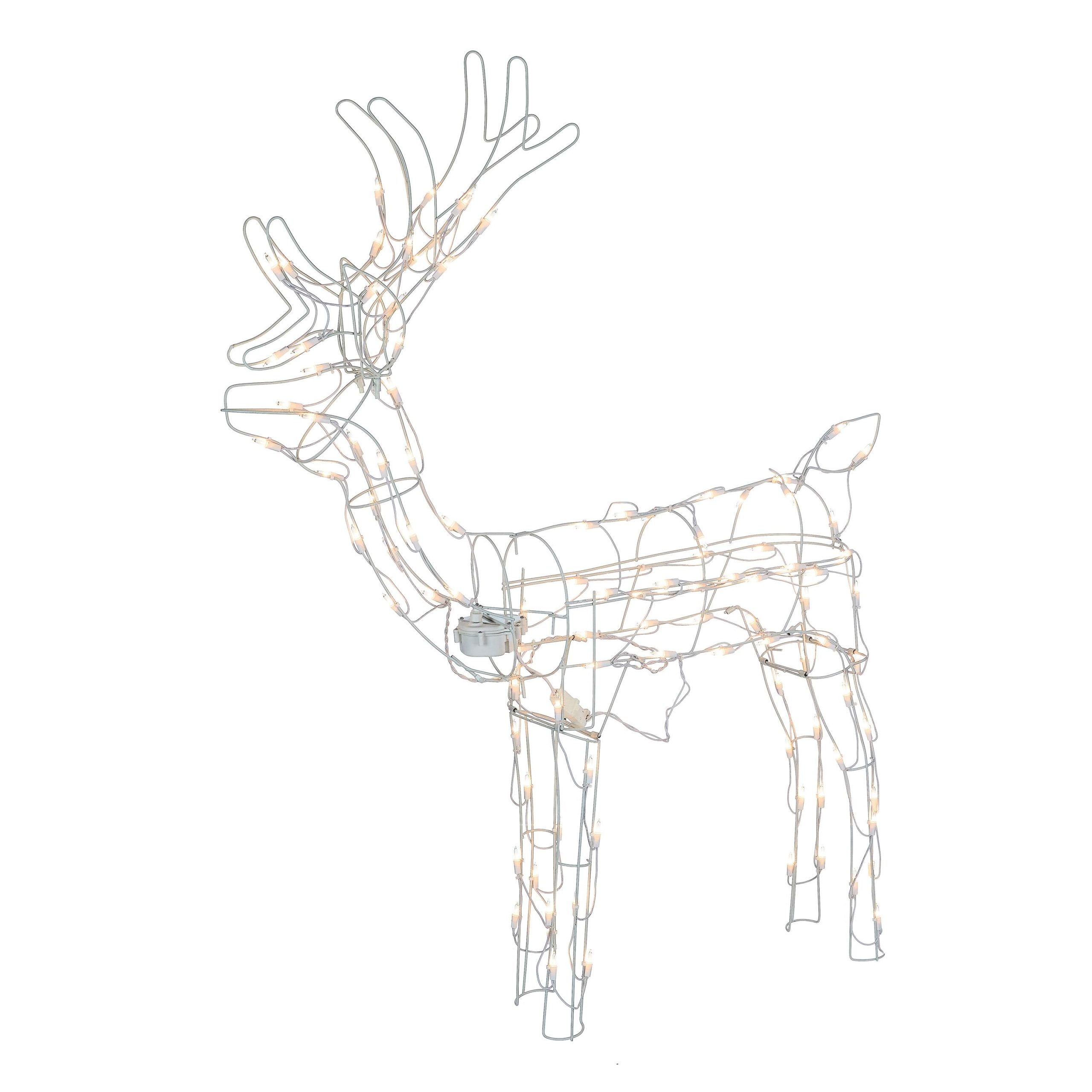 e4e207fd64b9eb5ee6f83811ee3e9dff6d7d1d313e98da655dde697cd60436a6.jpg Holiday Time 48" Tall Animated Standing Buck Light Sculpture Christmas Decor - Image 1