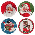Mr. Christmas Vintage Scalloped Plates Set of 4