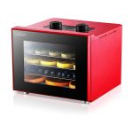 Nutrichef Premium Food 350 Watts Multi Tier Dehydrator Machine with 4 Trays, Red