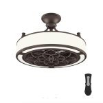 Home Decorators Collection Windara 22 in. LED Indoor/Covered Outdoor Bronze Ceiling Fan with Light Kit and Remote Control