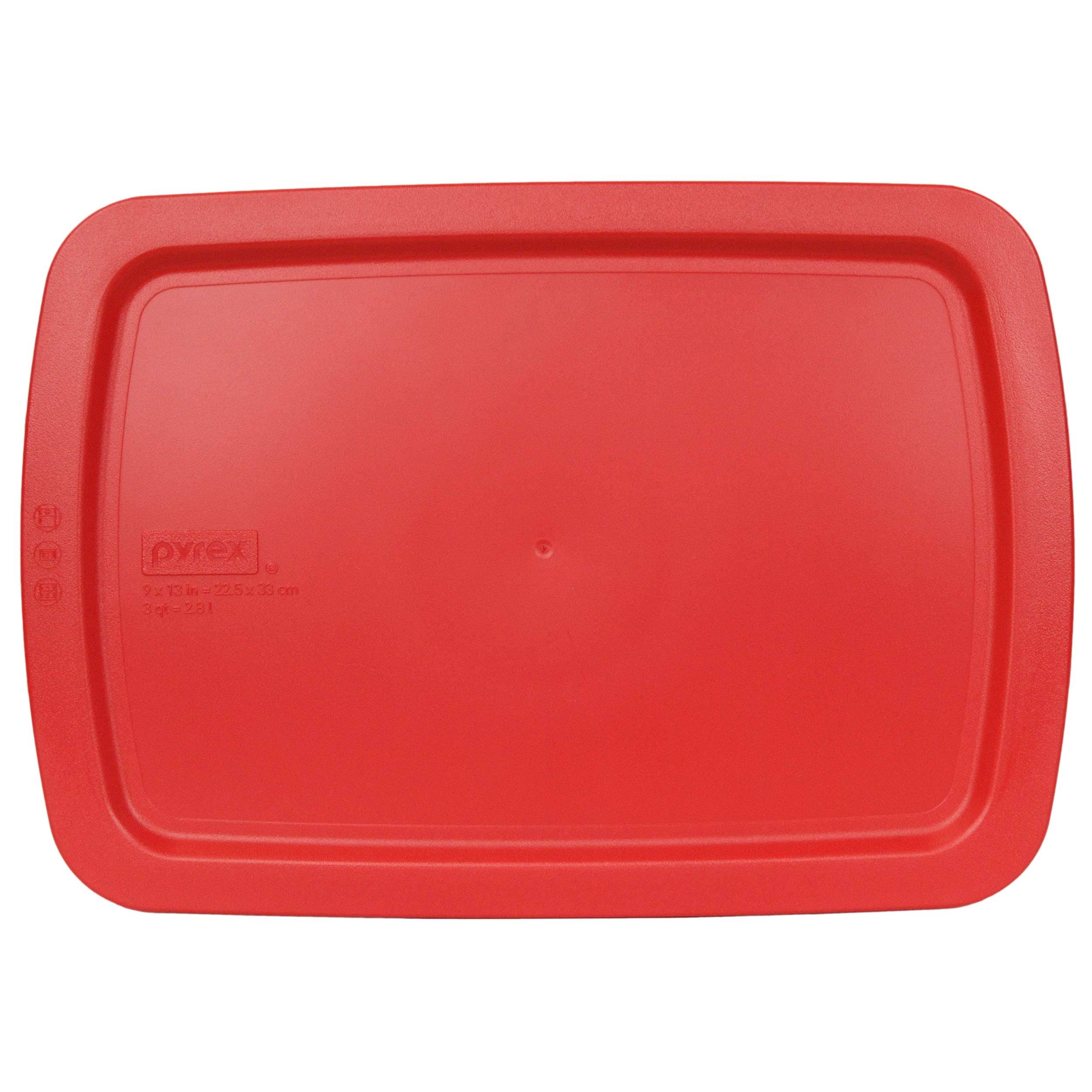 e5249904422ba767ee3c724f224cab94a94125d22f1eb2e60ea64cc746bcf22c.jpg Pyrex C-233-PC Red Easy Grab Plastic Replacement Food Storage Lid, Made in The USA - Image 1