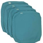 CozyLounge Indoor Outdoor Water Repellent High UV Resistant Patio Chair Cushion Cover (24 inchx24 inchx4 inch (4 Covers), Serenity Teal)