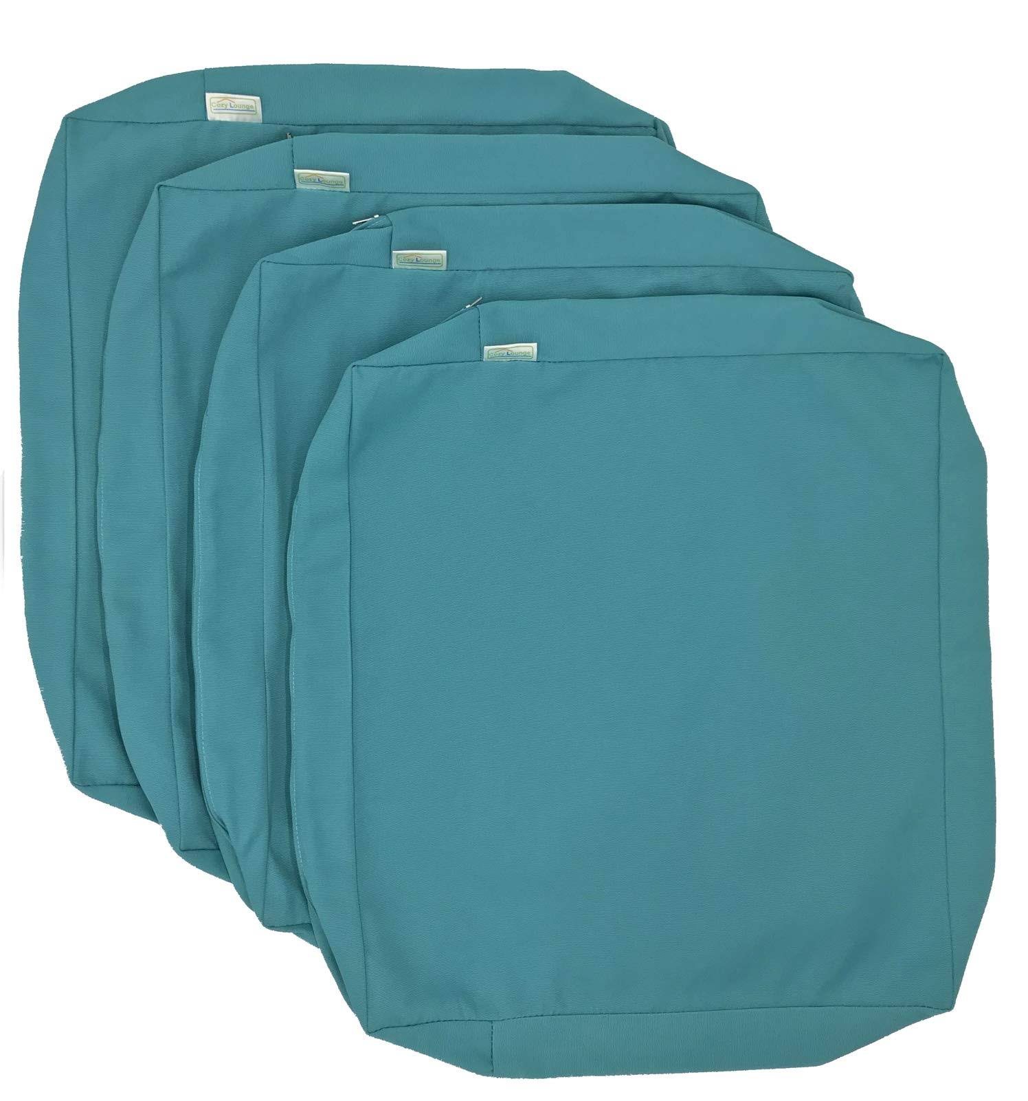 e5329f071f52f0e8b5ab0afca4e97db1297a62a17c8a6ac8640e38c8ee13fa7d.jpg CozyLounge Indoor Outdoor Water Repellent High UV Resistant Patio Chair Cushion Cover (24 inchx24 inchx4 inch (4 Covers), Serenity Teal) - Image 1