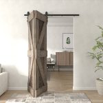Coast Sequoia Embossing Bi-Fold Barn Door with Sliding Hardware Kit Coast Sequoia Size: 30" x 84", Finish: Kona Coffee/Smoky Gray