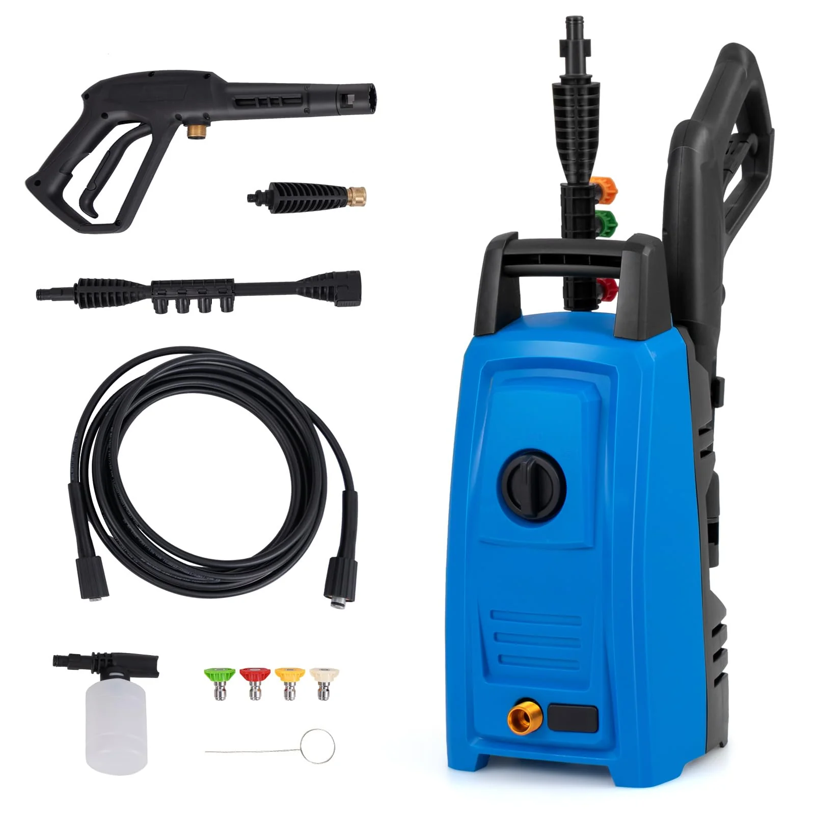 e53b52c64ee37ca61c5860d2fbbd8840259caec70e0d530c3628bb6ef019f53b.webp 1900 PSI 1.8 GPM Electric Pressure Washer, Portable High Pressure Power Washer with 4 Quick Connect Nozzles, Soap Bottle & 19.7 FT Hose - Image 1