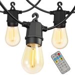 NYMPHY Outdoor String Lights 48ft, Outdoor Lights Waterproof ETL Listed with 18 Shatterproof Bulbs, Personalized 8 Lighting Modes Remote Control Patio